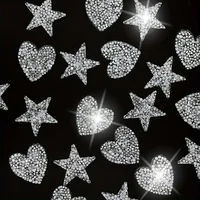 Buy 10pcs Sparkling Rhinestone Five-pointed Star Pattern Clothes Patches Fashion Sequined  Appliques Bling Iron-on Patches Online