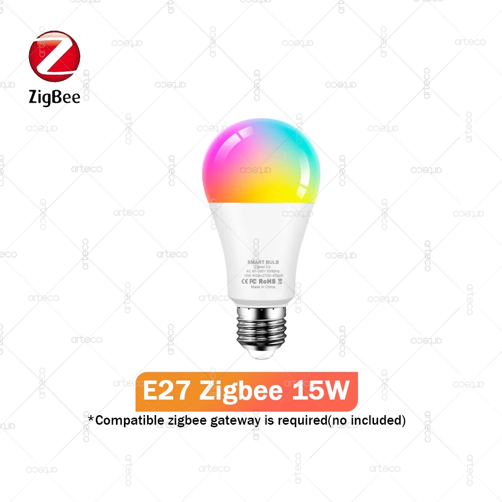 Zigbee 3.0 Smart Led Bulb E27 E14 GU10 RGBCW LED Lamp Music Sync Works with Zigbee2MQTT Home Assistant Alexa Echo Google Home