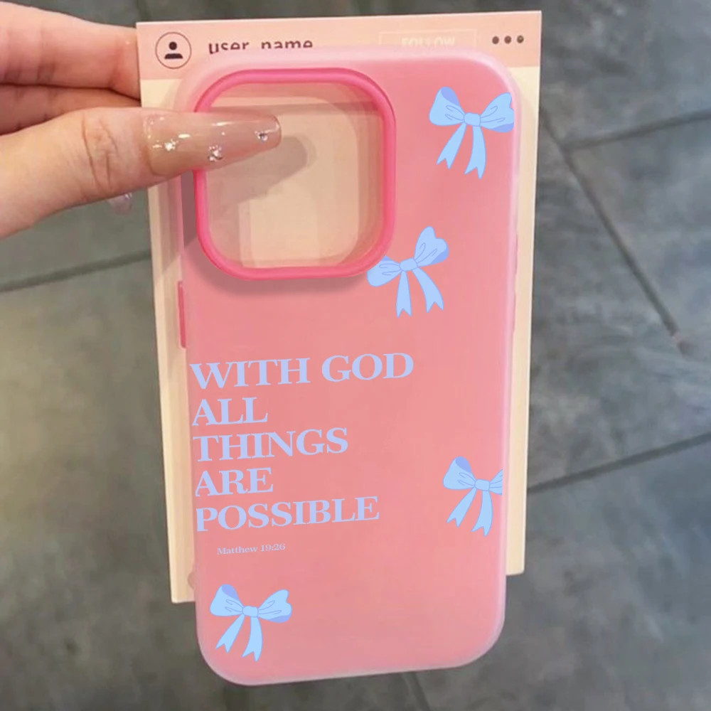 Christian Bible Bow Girl Shockproof Silicone Phone Case