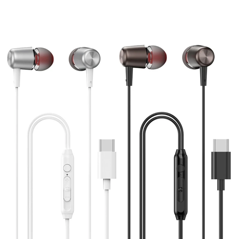 

USB C Headphone with in Line Control Earphone Noise Canceling in-Ear Headset