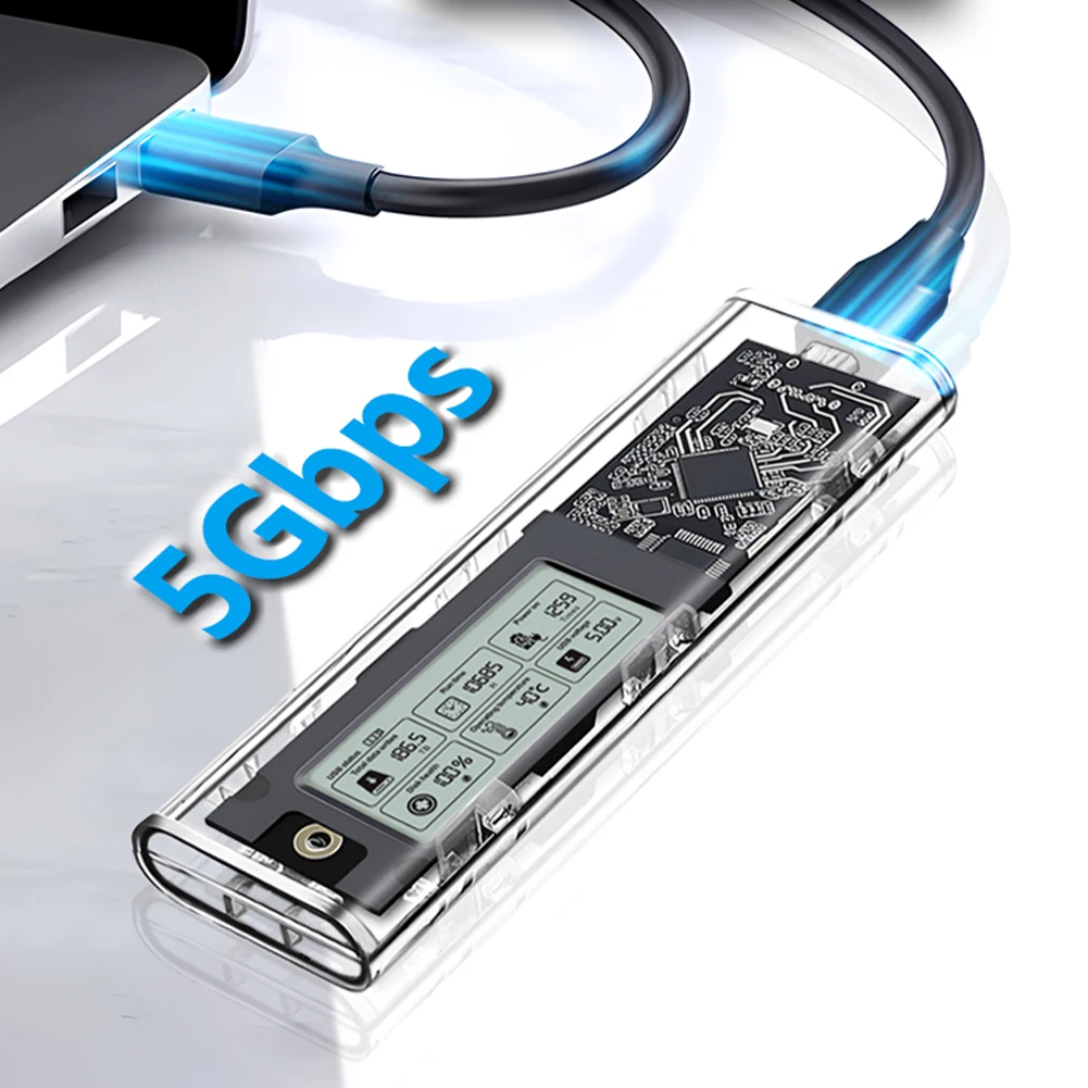 M.2 NVME/NGFF 케이스 듀얼 프로토콜 솔리드 스테이트 드라이브 케이스 10Gbps M.2 - USB 3.2 Gen2 지능형 인클로저 디지털 하드 드라이브 케이스