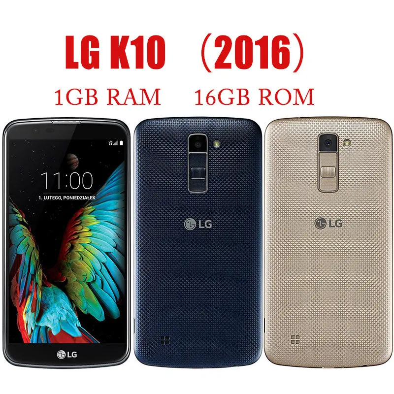 

Original Unlocked LG K10 (2016) Smartphone 16GB ROM 1GB RAM Mobile 4G LTE Octa Core Rear Camera 13MP 5.3" Cell Phone Bluetooth