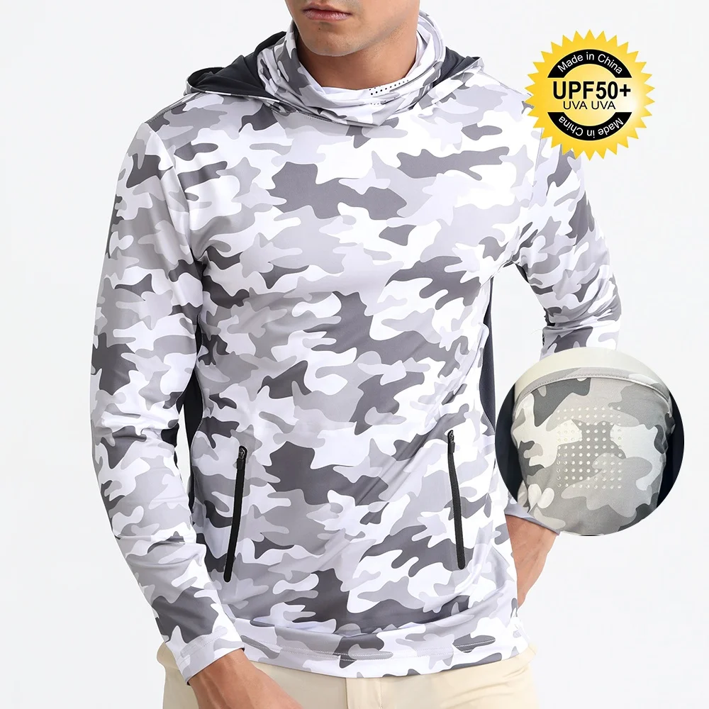Men's Waterproof Fishing Hoodie with Mask, Fishing Apparel, , Camo Sublimation Print