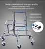 Adjustable Height Rolling Upright Walker with Seat and Brakes Walking Aid for Disabled Hemiplegia Stroke Patient 5