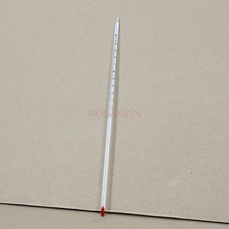 1pcs 레드 워터 온도계 0-100 유리 온도계 30cm 화학 실험 장비 유리 기기