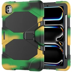 Durable Kickstand iPad Pro Case with Built - in Screen Protector and 3 - Layer Shockproof Protection - iPad Air 4 - Air 5 (Camouflage)