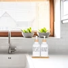 White Hand Soap and Dish Soap Dispenser with Pump Soap Bottle for Farmhouse Kitchen Counter Bathroom Decor Organization 500ml 4
