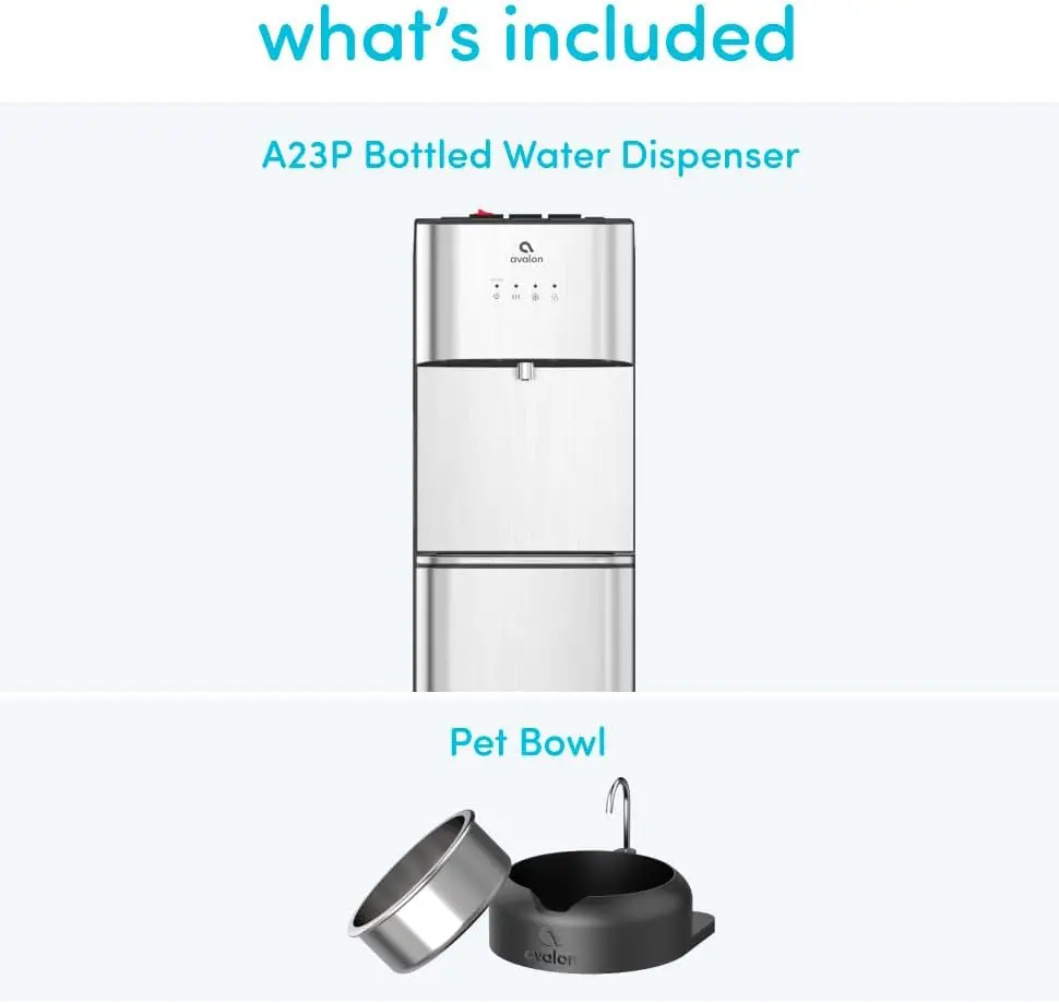 Cleaning Water Cooler Water Dispenser with Pet Bowl- 2 Temperature Settings - Hot & Cold, Durable Stainless Steel Construction, 2