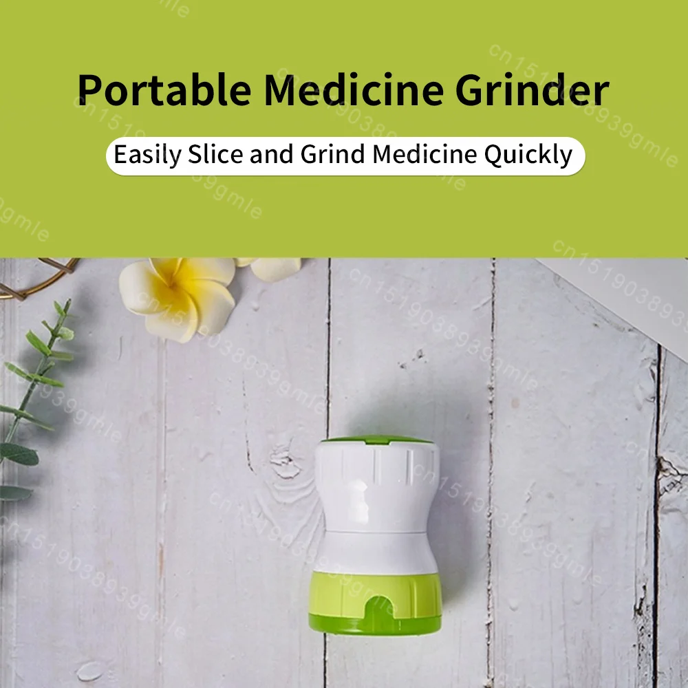 3 In 1Ceramic Heart Grind and Pulverize Pills and Tablets To Fine Powder Pill Grinder Crusher Grinder with Pill Box Container