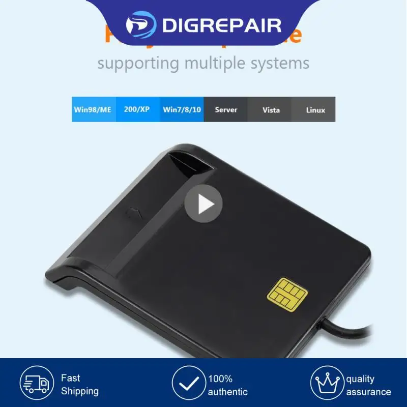 Grwibeou USB 스마트 카드 리더, 은행 카드용 IC/ID EMV 카드 리더, 윈도우 7, 8, 10, 리눅스 OS용 하이 퀄리티, USB-CCID ISO 7816