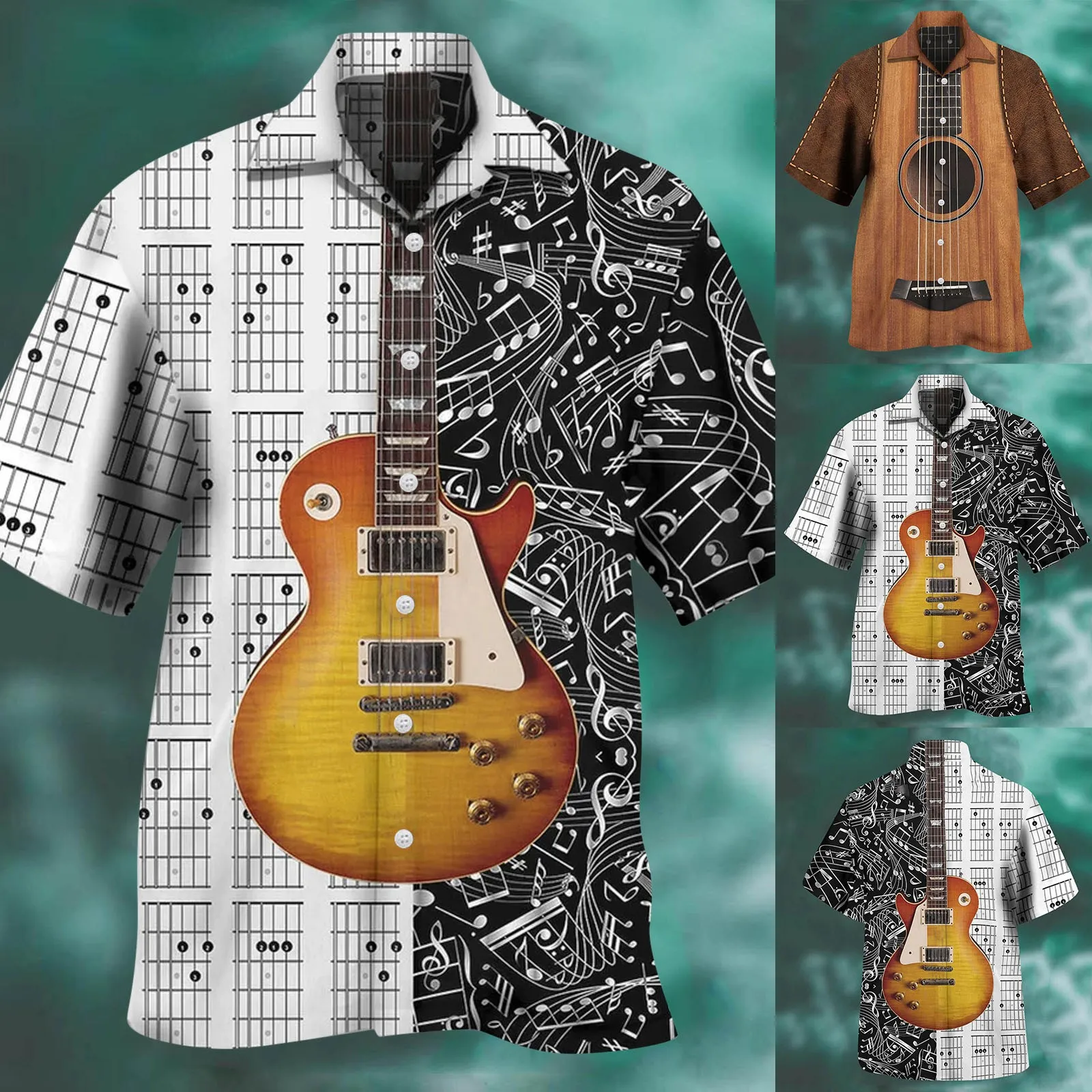 

Men's Spring/summer Fashion Casual Sports Party Beach Loose Print Short Sleeved Shirt Loose Beachwear