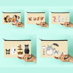 Casual Women Cosmetic Bag Cartoon Series Pattern Toiletry Organize Beauty Bag Bridesmaid Makeup Bag Handbag Child Pencil Case