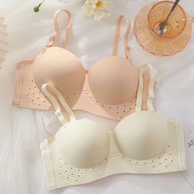 

New Seamless Strapless Anti-slip Underwear Women Wireless Small Breast Push-up Bra