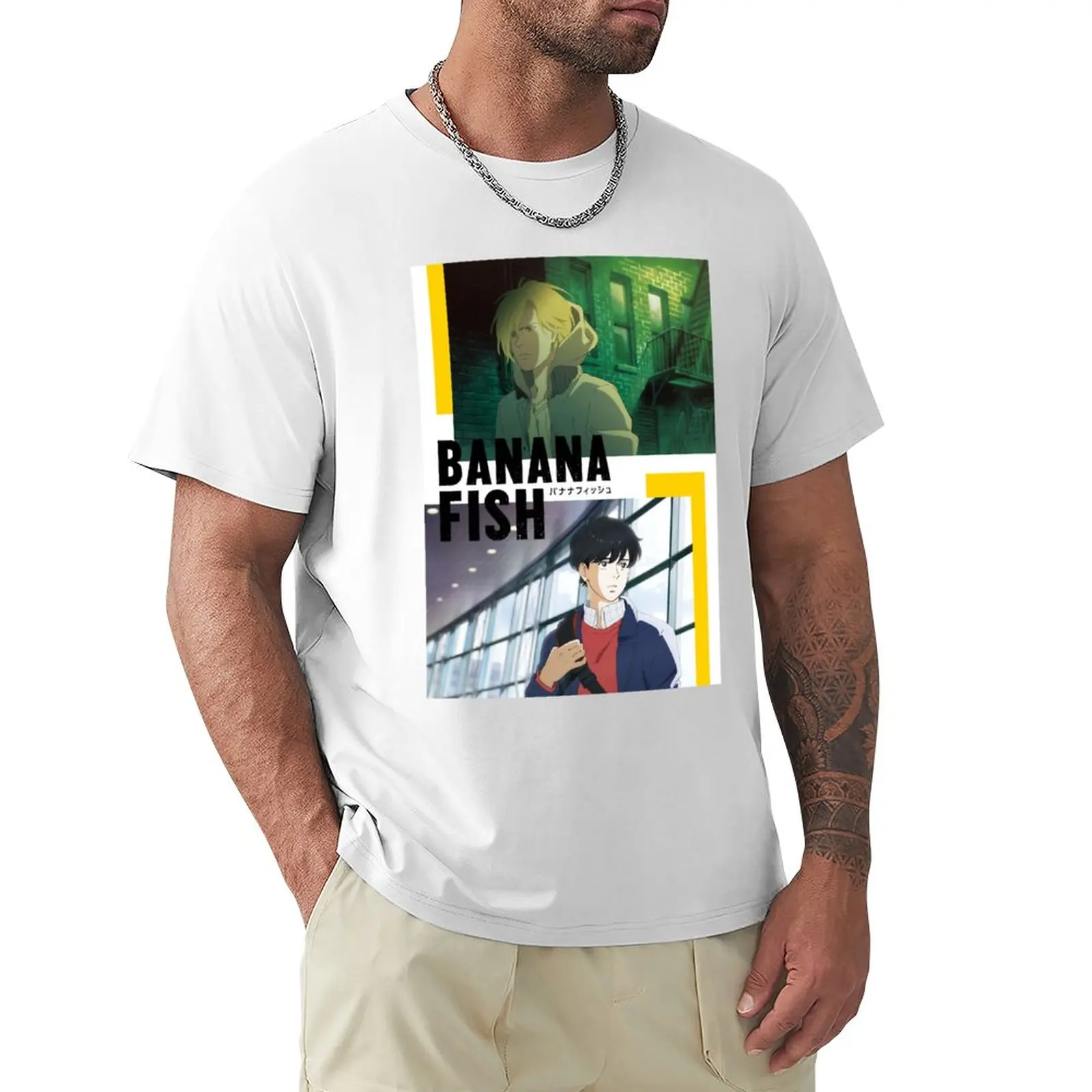 Banana Fish Poster Cover Design T-Shirt Blacks Cute Clothes Plus Size Top Magliette Oversize Per Uomo