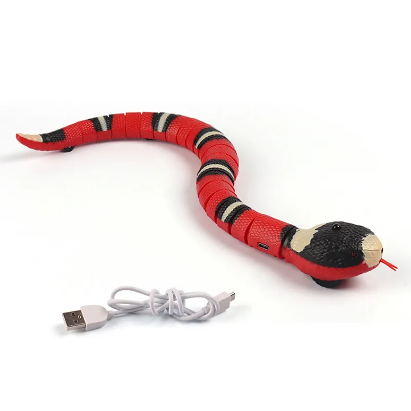 AWMSKONG Electric Snake Toy,USB Realistic Simulation Smart Sensing Snake Toy,Electric Infrared Induction Fake Snake Toys,Induction Snake Toy for Kids Pets. 