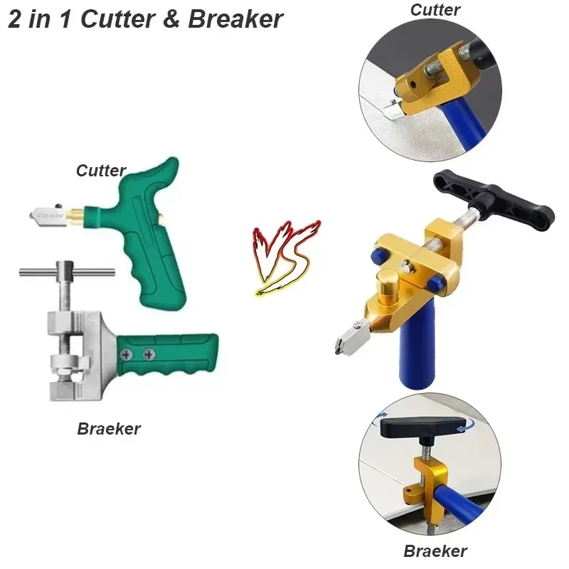 Diamond Glass Cutter for Glass Tile Cutting 2 In 1 Cutter Set Manual Construction Tool Tile glass cutter tile glass cutter tile cutting tool