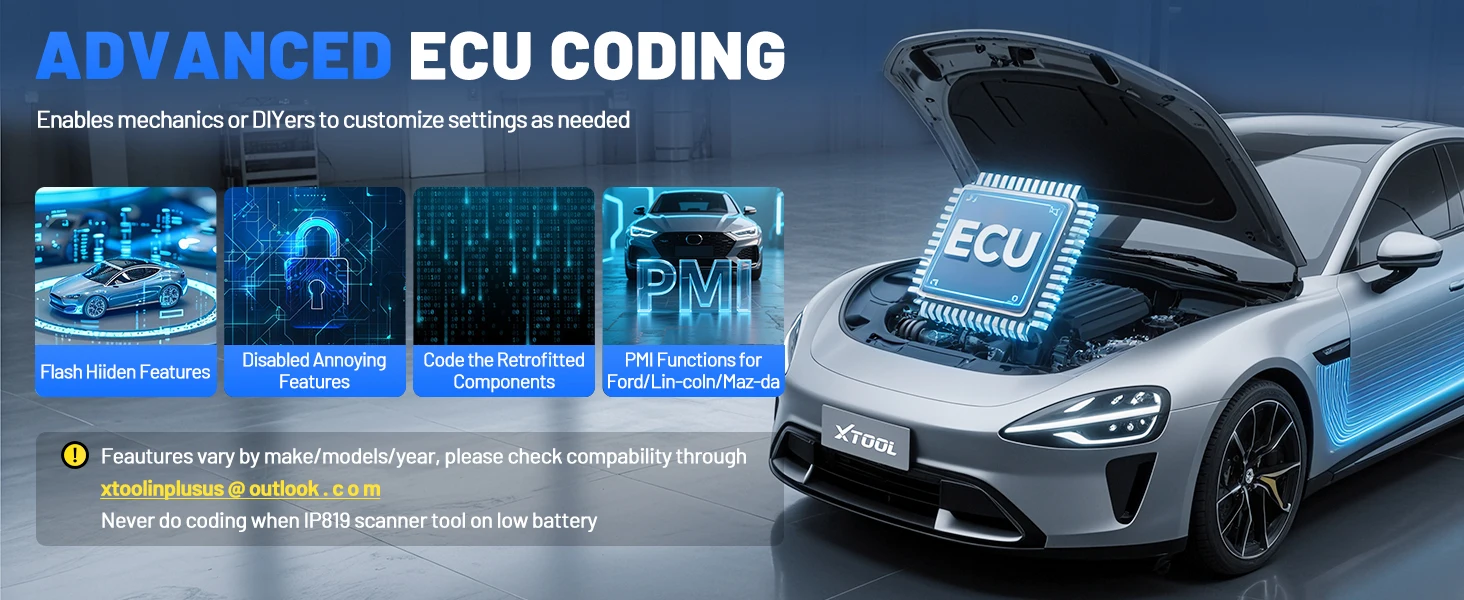 XTOOL IP819 Autodiagnosetools ECU-Codierung OBD2-Scanner VAG-geführter bidirektionaler Scanner 39+ Resets CAN FD DOIP FCA-Protokolle – Detail 4