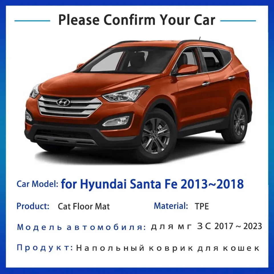 Auto Tappetino Tappetini Per Auto In Pelle Su Misura Per Hyundai Per Santa Fe 2013 2014 2015 2016 2017 Tappeti Tappetini Per Piedi Accessori Completamente carmats (Colore : 1