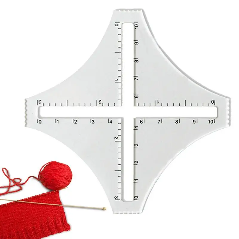 

Acrylic Transparent Patchwork Rulers Knitting Gauge Converter Clear Knitting Calculator Cutting Rulers DIY Handmade Sewing Tools
