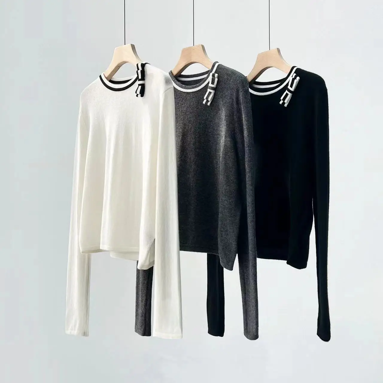 

High Quality Runway Design Sweater Women 2022 Summer Knitted Cashmere Femme Pullover Long Sleeves Color Patchwork Sweater