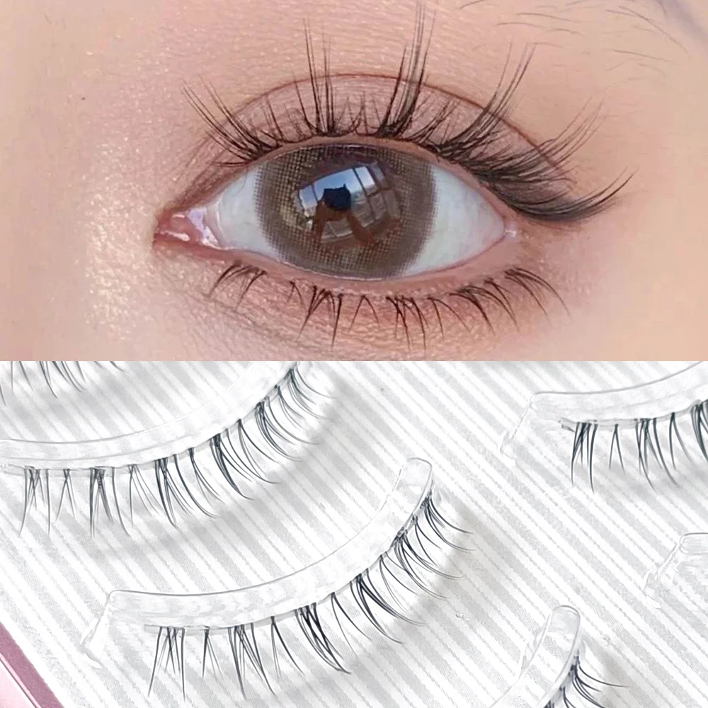 

5 Pairs Bottom Lashes Ultra Natural Soft Lower False Eyelashes Under Eye Lashes Soft Lower Eyelashes 100% Handmade Clear Band
