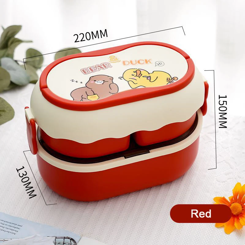 Kawaii Bear Lunch Box For Woman Kids 1200/1300/1500ml Cute Portable  Compartments Food container Picnic Leakproof Bento Box Gift - AliExpress