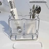 Wall Mounted Kitchen Cutlery Organizer Light Luxury Chopstick Spoon Holder Stainless steel Utensil Drying Rack 2