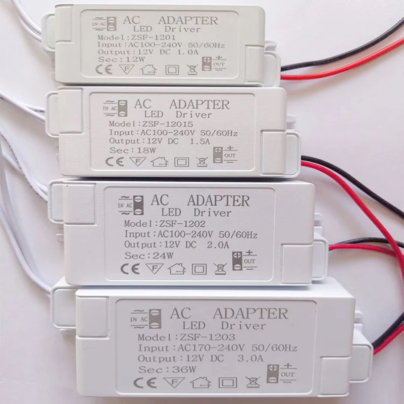 

12V LED Driver Transformer 12W 24W 36W LED Power Supply with Case Unit AC220V TO DC12V Driver For Led Strip or Kitchen Lighting