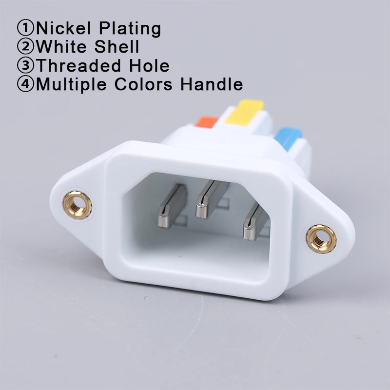 Quick Connect IEC C14 3-Pin Power Supply Socket, 250V 10A, Easy Install