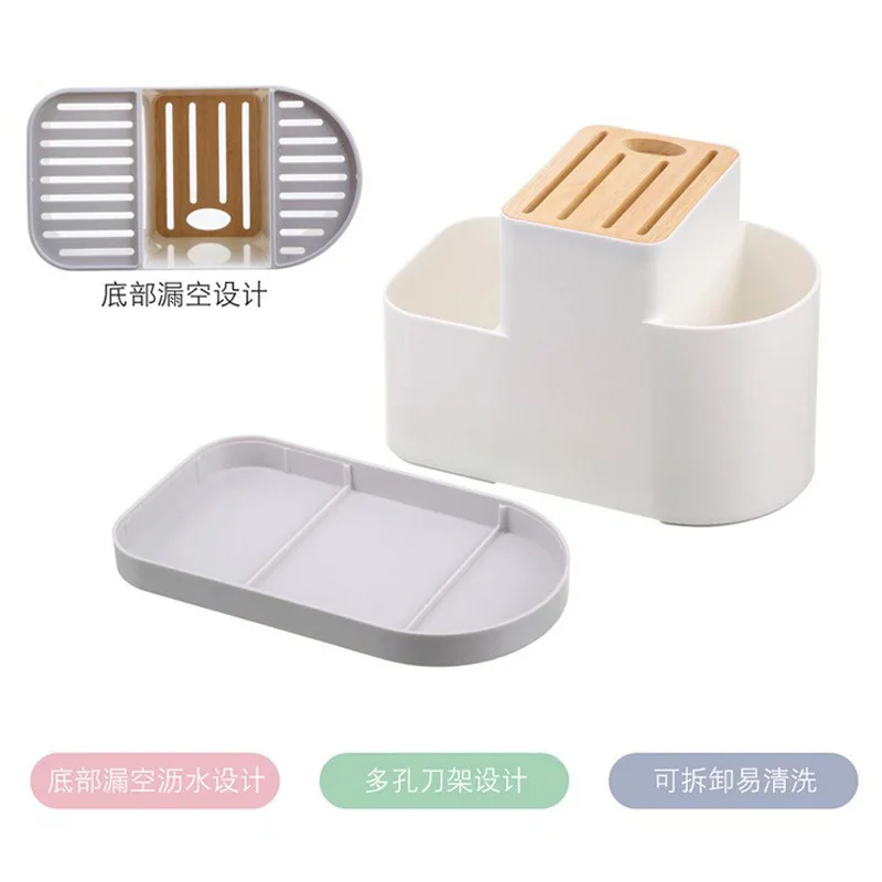Multifunction Cutlery Drainer and Organizer Knife Holder Utensils Holder Caddy for Countertop Chopsticks Spoon Kitchen Organizer 6