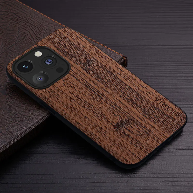 Luxurious Bamboo Wood Pattern Leather Phone Case Cover