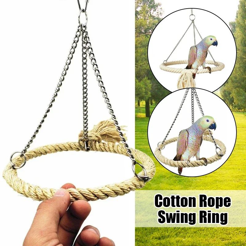 Parrot Toy bird toy bird cage accessories bird swing toy Bird Rope Ring Swing Toys Budgie Cockatiel Hanging Cage Hammock Perch Parrot Toy Bird Toy Accessories Pet Toys