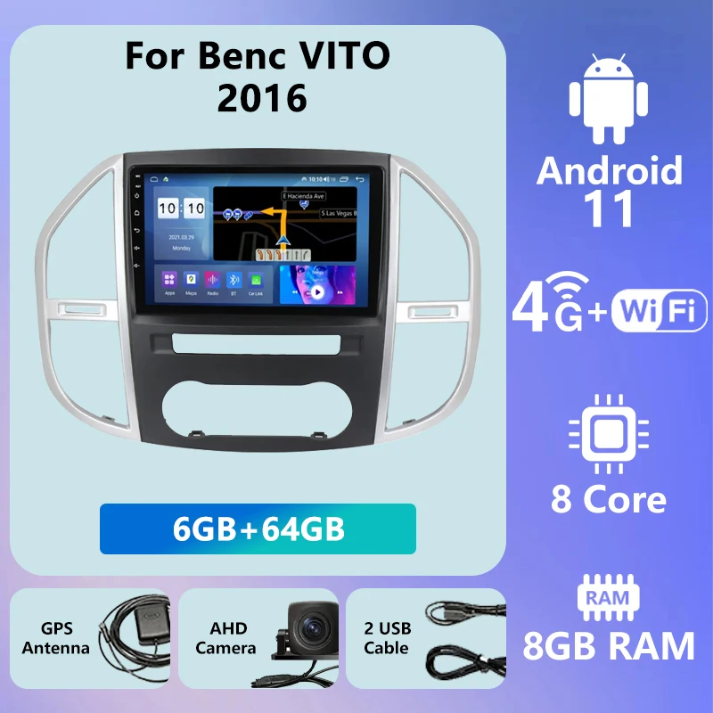 

Android 11 для Mercedes 16 Vito single chip 10 дюймов радио-навигация оригинальная смена радио Смарт android радио