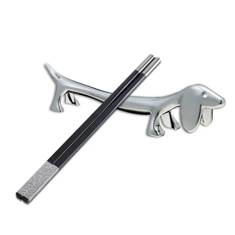 Dachshund Dog Chopstick Holder Stainless Steel Chopsticks Rest Spoon Stand Fork Holder Kitchen Cutlery Shelf Table Decoration 4