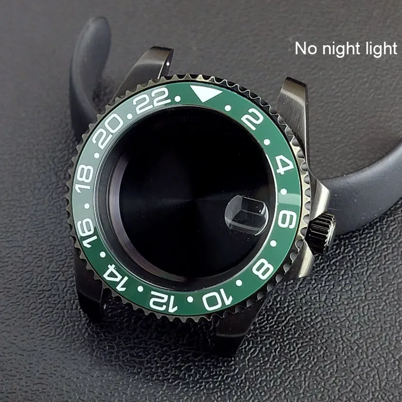 40MM Sapphire Glass GMT Bidirectional Rotation Watch Case with Accessories