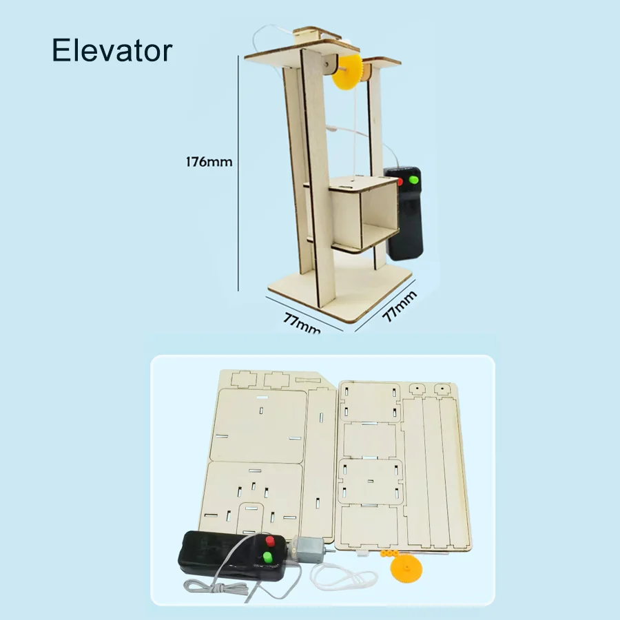 DIY Remote Control Wooden Elevator Kit - Educational Science Toy