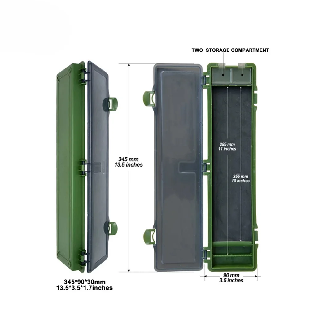 Carp Rig Box Tackle Box Portable Stiff Storage Case Tackle Box Waterproof  With 15 Pins Detachable Dustproof Durable