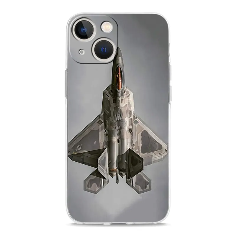 Clear Shockproof Silicone TPU Phone Case with Fighter Plane Design