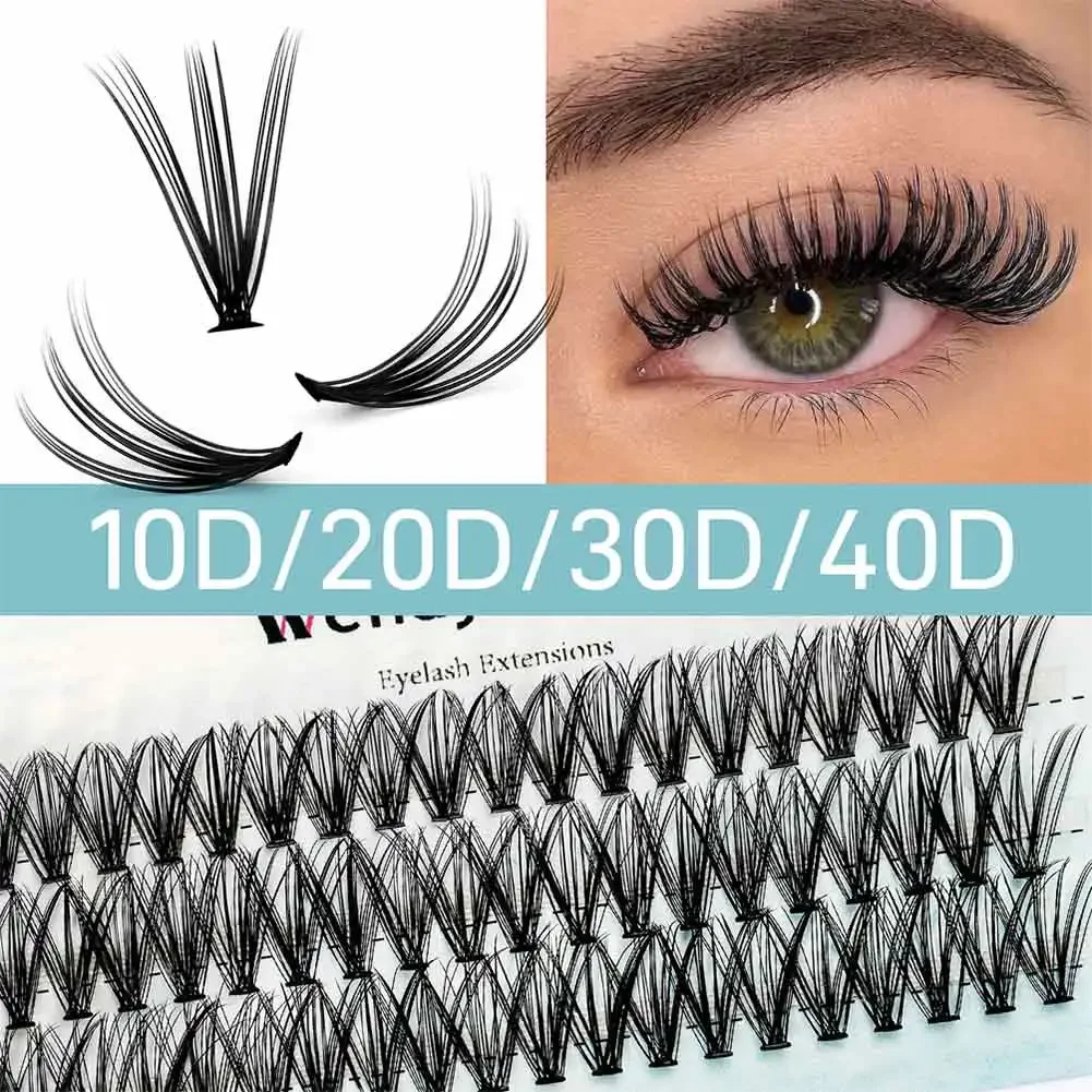 Cluster Eyelash Extension 60 Bundles 10D20D30D40D 0.07D Natural Style Individual Eyelashes Handmade Eyelash Bundles Wendy Lashes