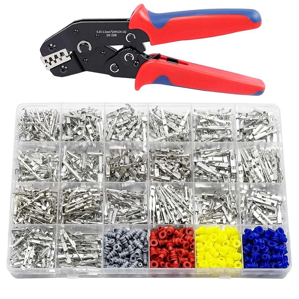 1050-teiliges Set mit 26 Arten von elektrischen Steckverbindern für Automobile, männliche und weibliche Kfz-Kabelanschlüsse, Steckverbinder-Kit, VW-Pin-Terminals