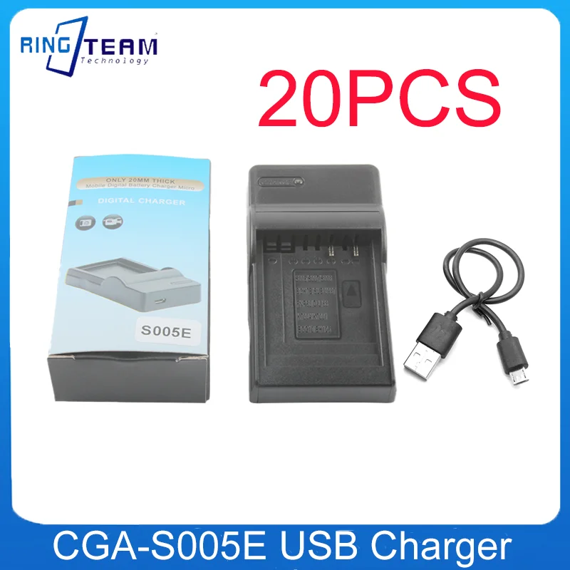 20 Pz/Lotto Cga-S005 S005E Caricatore Usb Per Panasonic Dmc-Fs1 Fs2 Fx01 Fx07 Fx1 Fx3 Fx8 Fx9 Batteria Della Fotocamera Dmw-Bcc12 K7004 Fnp-50