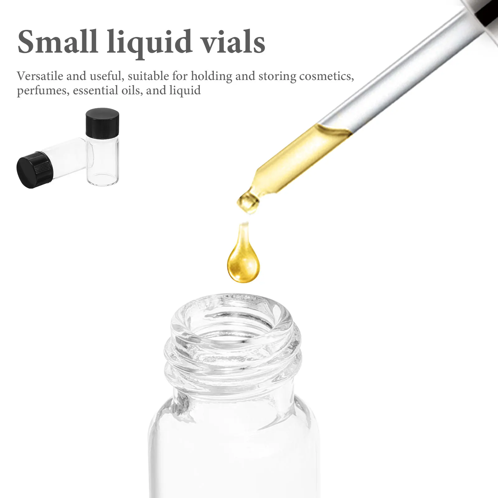 10 Pcs Clear Glass Vials Small Liquid Vial For Samples Leak Proof With Screw Caps Laboratory Bottle Storage Container