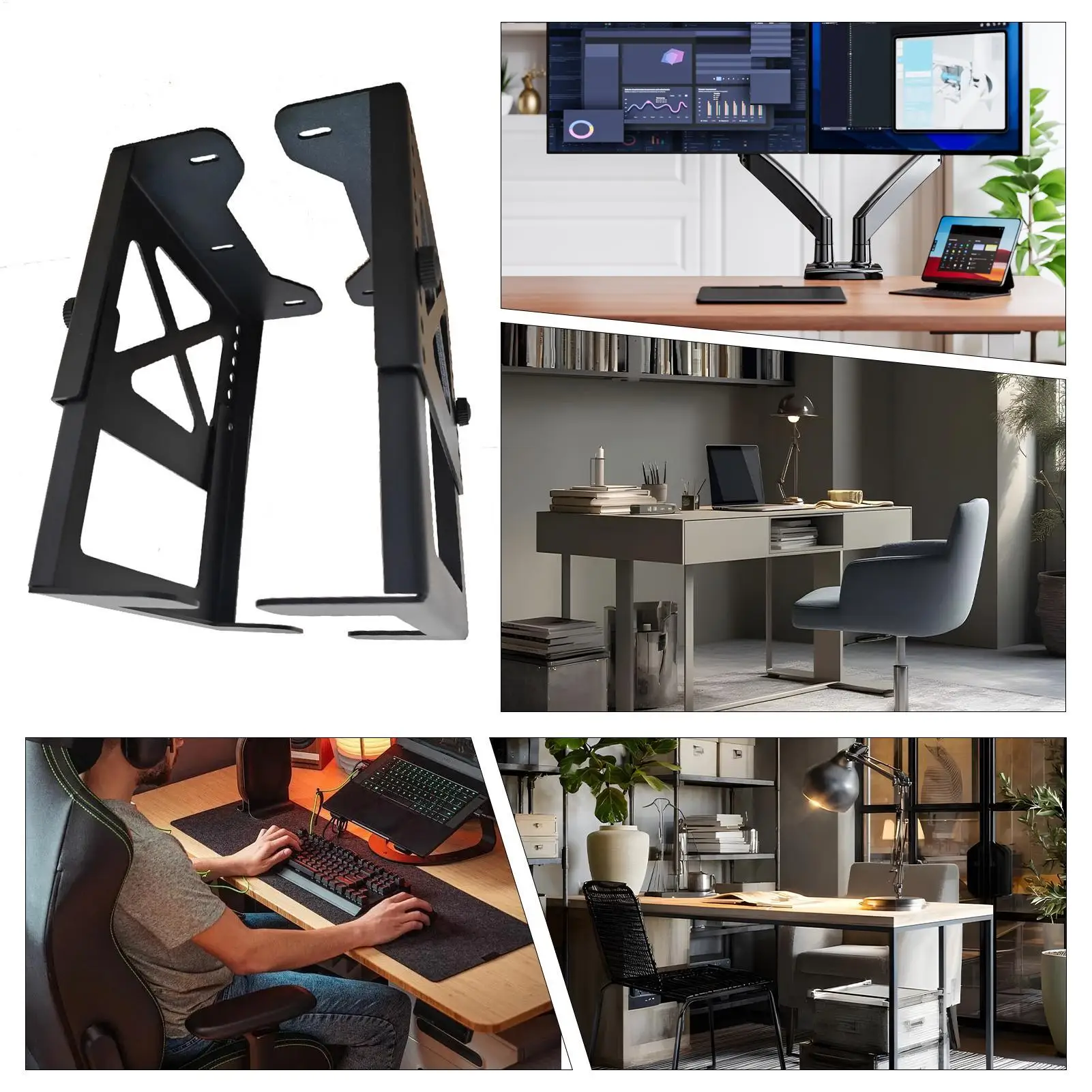 Under Desk Computer Mount Adjustable PC Bracket Adjustable Concealed Under Desk Mount for Cable Management Workstation Bedroom