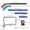 Hover Soccer Toys Set Anti-Bump High-Elasticity 2 In 1 Hockey Toys Hockey Net Targets Hockey Indoor Goal Set Indoor Mini Goal 6