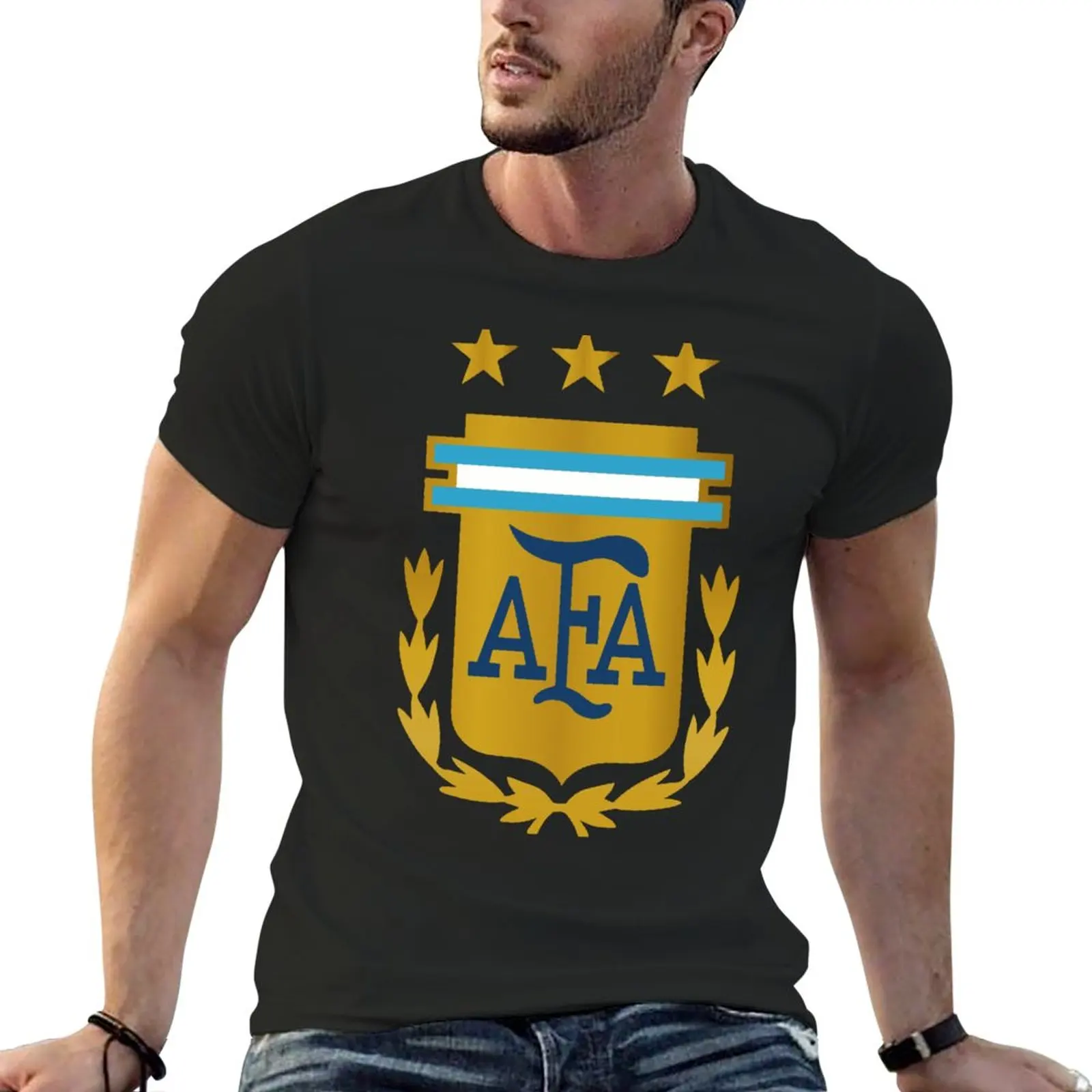 Afa-Argentina National Football-T-Shirt 3 Stelle Vestiti Carini Magliette Vintage Da Uomo