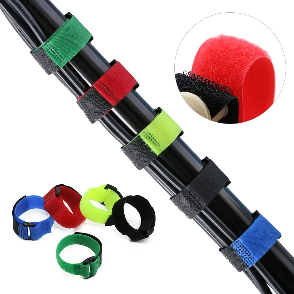 Random Color ! 1/10pcs Reusable Fishing Rod Cable Ties Belt