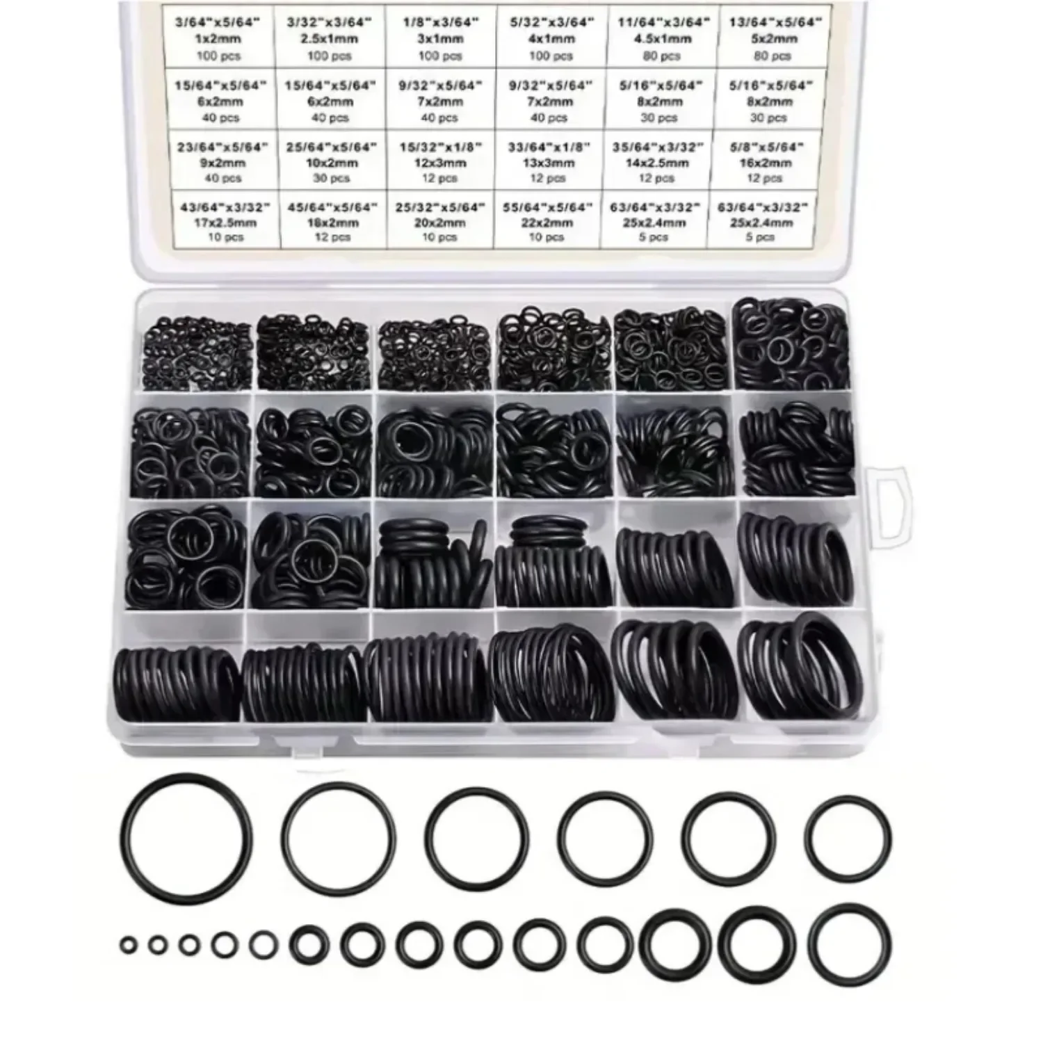 Nitrile O-Ring Seals Heavy-Duty Washer and Gas Seal Kit 20 Sizes for Pressure Washers Pneumatics Automotive and DIY Repairs