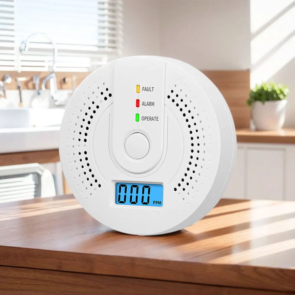 Carbon Monoxide Detector Carbon Monoxide Alarm Battery Powered CO Warning Alarm Sensor for Outdoor Travel