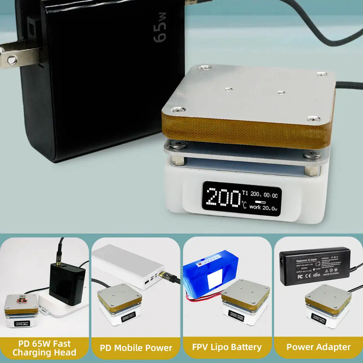 SEQURE T55 Preheating Rework Station, Constant Temp Adjustable Electronic Hot Plate For PCB SMD Heating Led Lamp Desoldering 5