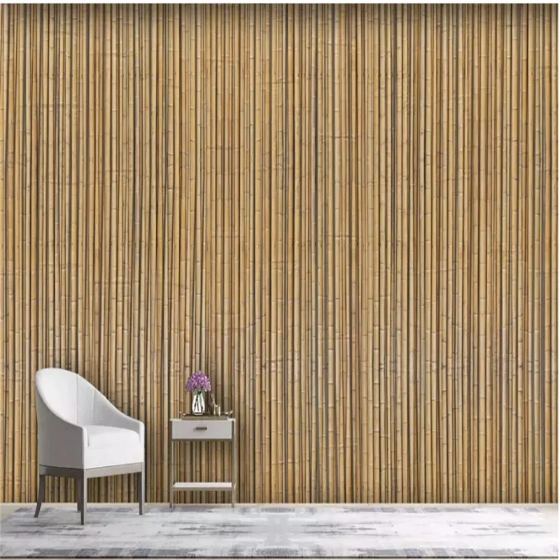 Fotomural 3D de pared Bambú trenzado Arquitectura Minimalista MURALES 3D DE PARED